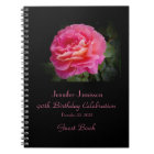 90th Birthday Party Guest Book, Pink Rose