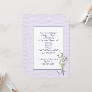 90th Birthday Party Hearts and Lily of the Valley Invitation