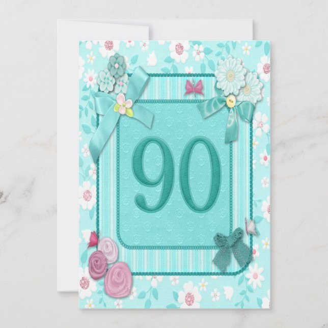 90th birthday party invitation (Front)