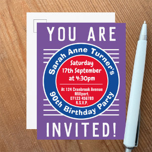90th Birthday Party Invitation