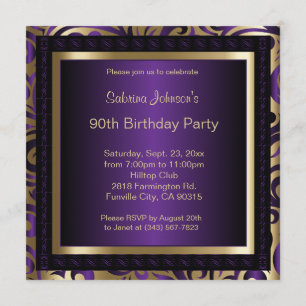 90th Birthday Party Invitation