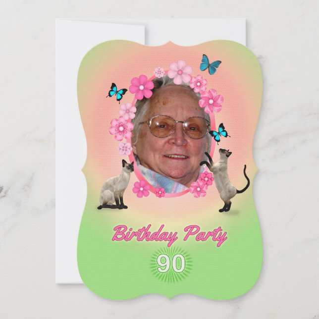 90th Birthday Party Invitation (Front)
