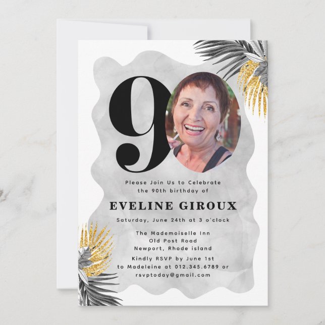 90th Birthday Party Invitation | 90th Birthday (Front)