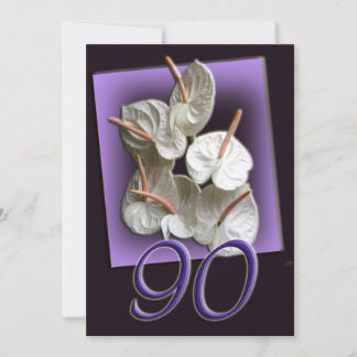 90th Birthday Party Invitation - Antheriums