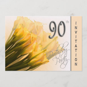90th Birthday Party Invitation - Calla Lilies