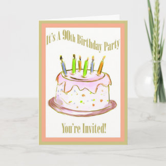 90th Birthday Party Invitation Card
