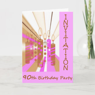 90th Birthday Party Invitation Card