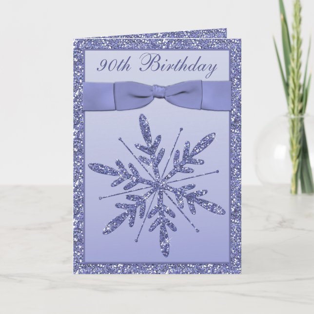 90th Birthday Party Invitation Card | Lilac (Front)
