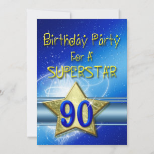 90th Birthday party Invitation for a Superstar.