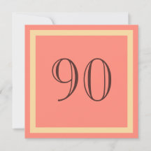 90th Birthday Party Invitation - Salmon Coral
