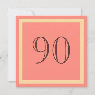 90th Birthday Party Invitation - Salmon Coral