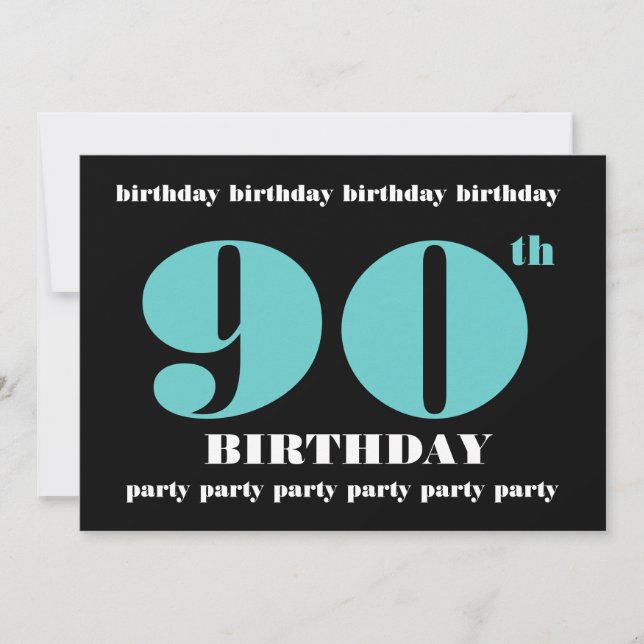 90th Birthday Party Invitation Template (Front)