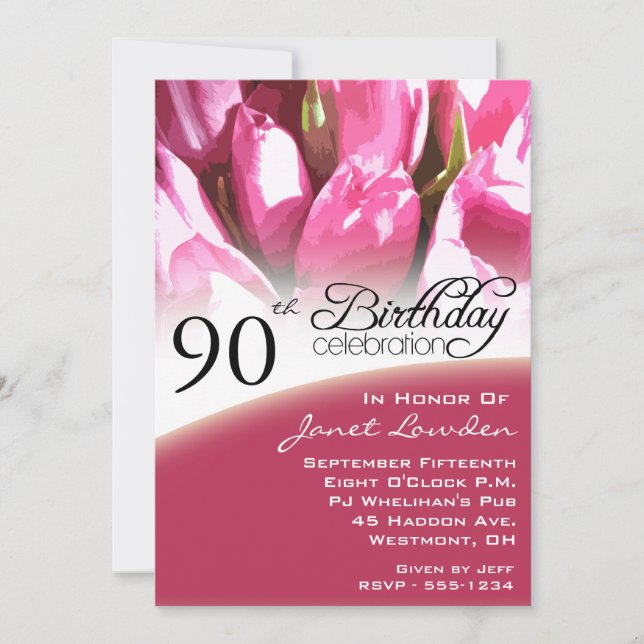 90th Birthday Party Invitations (Front)