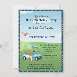 90th Birthday Party Men's Golf Theme Party Invitation