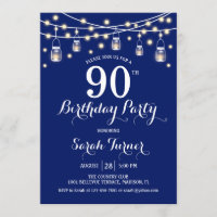 90th Birthday Party - Navy Blue