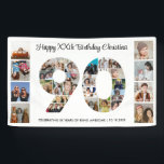 90th Birthday Party Number 90 Photo Collage Banner<br><div class="desc">Mark ninety years of wonderful memories and adventures with this captivating 90th Birthday Number Photo Collage. This customisable template is the perfect blend of creativity and sentiment, allowing you to create a truly memorable gift for your loved one's special day. Capture the essence of incredible years in a single masterpiece...</div>