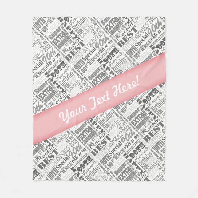 90th Birthday Party Personalised Gifts Fleece Blanket (Front)
