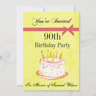 90th Birthday Party Personalised Invitation