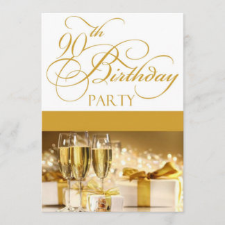 90th Birthday Party Personalised Invitation