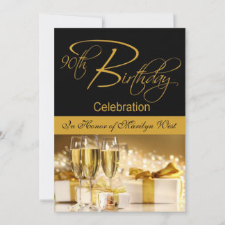 90th Birthday Party Personalised Invitation