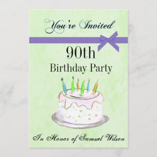 90th Birthday Party Personalised Invitation