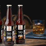 90th birthday party photo collage guy black beer bottle label<br><div class="desc">A beer bottle label for a 90th birthday party for a guy,  celebrating his life with a collage of 8 of your own photos.  Templates for a name,  age 90 and a date.  Date of birth or the date of the party.  White coloured letters.  Black background.</div>