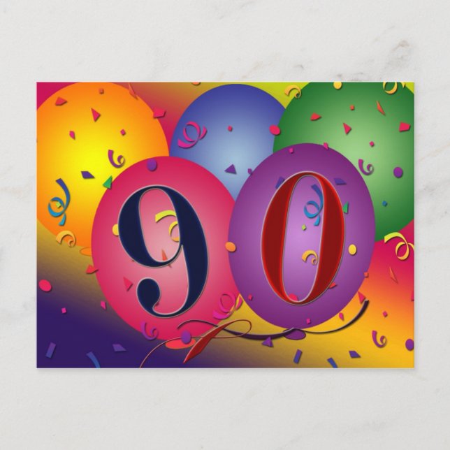 90th birthday party postcard invitation (Front)