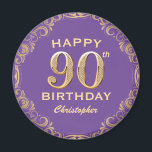 90th Birthday Party Purple and Gold Glitter Frame Magnet<br><div class="desc">90th Birthday Party Purple and Gold Glitter Frame Magnet. For further customisation,  please click the "Customise it" button and use our design tool to modify this template.</div>