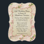 90th Birthday Party Scroll Frame w Vintage Roses Invitation<br><div class="desc">Celebrating a very special birthday? This 90th birthday party invite is easy to customise for your event. Shown here as a surprise party, you can change the wording to reflect your special celebration. Made from original, modern watercolor artwork that has been made to look centuries old. Inspired by antique French...</div>