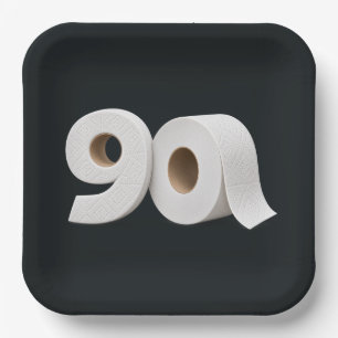 90th Birthday Party Toilet Paper Roll Plate