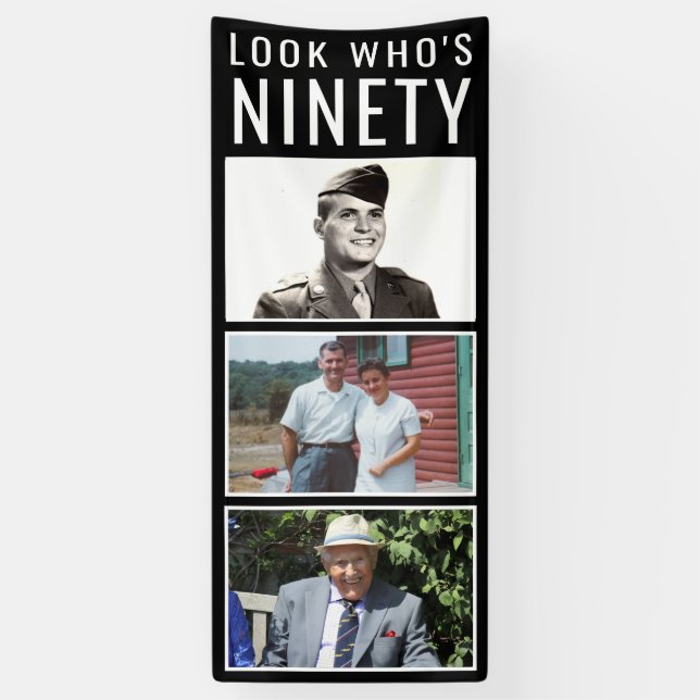 90th Birthday Photo Banner (Vertical)