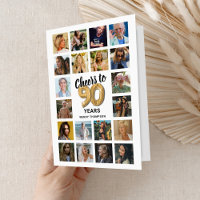 90th Birthday Photo Collage Card