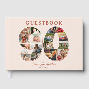 90th Birthday Photo Collage Milestone Guestbook