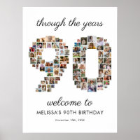 90th Birthday Photo Collage Welcome