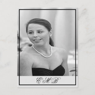 90th Birthday Photo Monogram  Elegant  Birthday Postcard