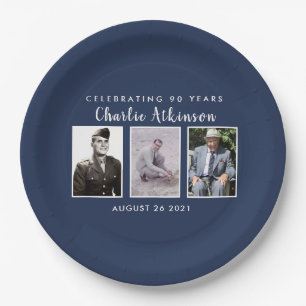 90th birthday photo plate