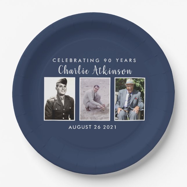 90th birthday photo plate (Front)
