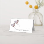 90th birthday pink heart balloon place card<br><div class="desc">Personalised 90th birthday pink & purple heart balloon placecards. Perfect for friends or family who are organising a surprise party for a mum or grandmother who has reached ninety. The card includes space for the name of the woman, as well as the date of her birthday. Inside a special message...</div>