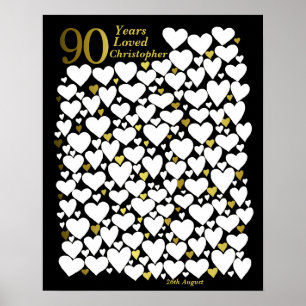 90th Birthday Poster - 90 Years Loved