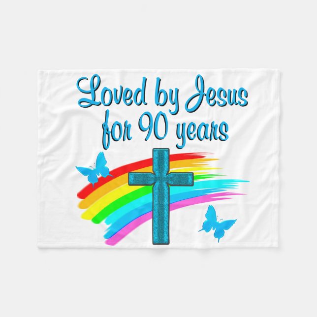 90TH BIRTHDAY PRAYER FLEECE BLANKET (Front (Horizontal))