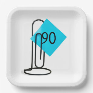 90th Birthday Reminder Note On a Paper Clip Plate