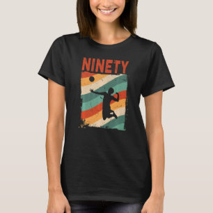 90th Birthday Retro Volleyball 90 Years Old Man Wo T-Shirt