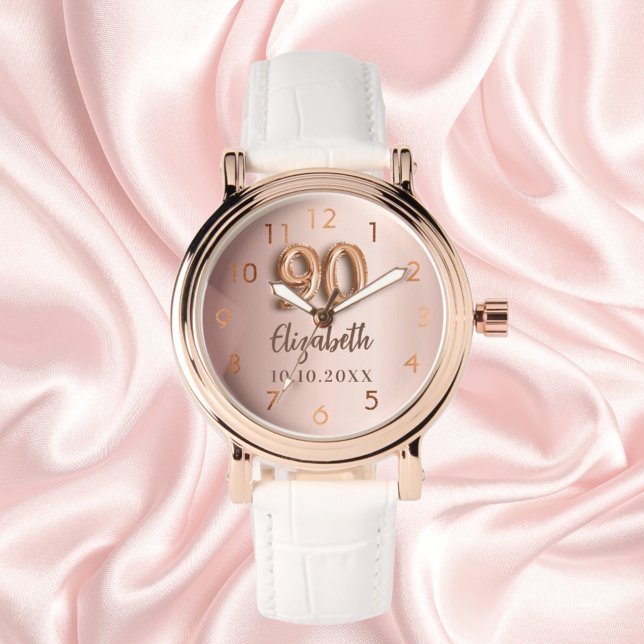 90th Birthday rose gold name Watch (Creator Uploaded)