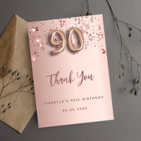 90th birthday rose gold pink stars