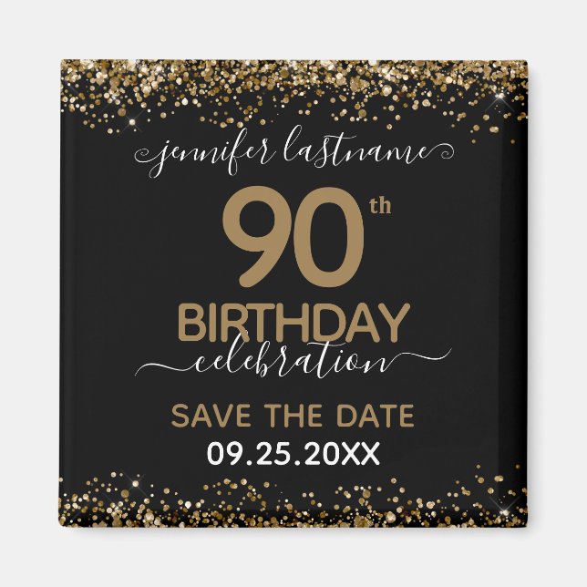90th Birthday Save the Date Magnet (Front)