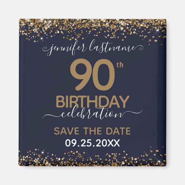 90th Birthday Save the Date Magnet (Front)