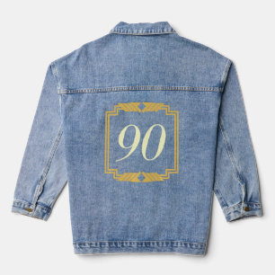 90th Birthday Saying 90 Years Party Denim Jacket