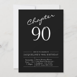 90th Birthday Script 90 Party Invitation