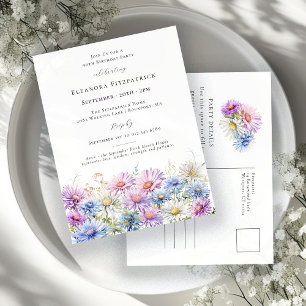 90th Birthday September Birth Month Flower Invitation Postcard