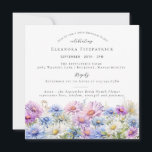 90th Birthday September Birth Month Flower Square Invitation<br><div class="desc">Elegant watercolor asters create a floral border at the bottom of this squre birthday invitation. The soft pastel purple,  pink blue and white flowers are the September birthday month flower making this the perfect theme for your September birthday.</div>